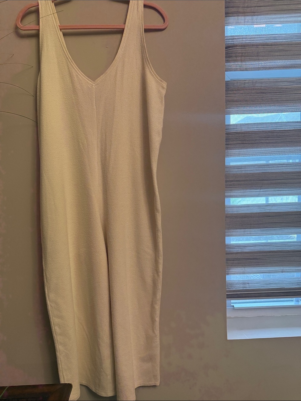 Victoria's Secret Cream V-Neck Jumpsuit size L